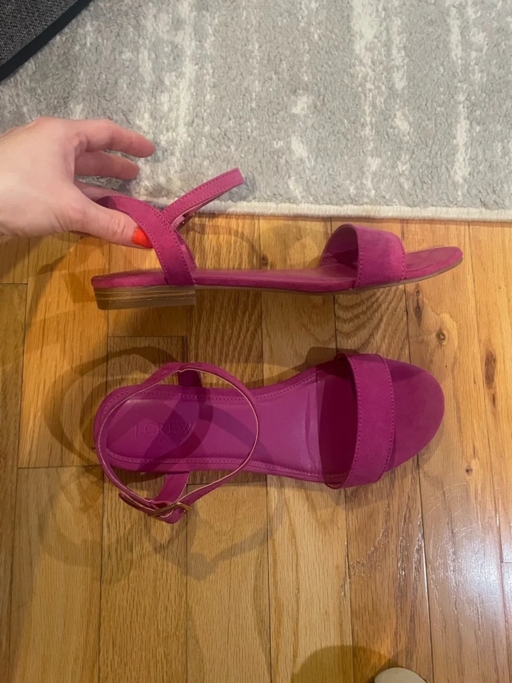 J. Crew Fuchsia Open-Toe Ankle-Strap Sandals - Picture 2 of 2
